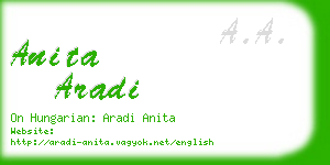 anita aradi business card